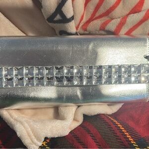Silver Clutch with Crystal Accents